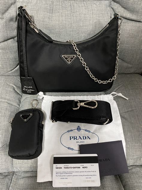 prada nylon chain crossbody bag